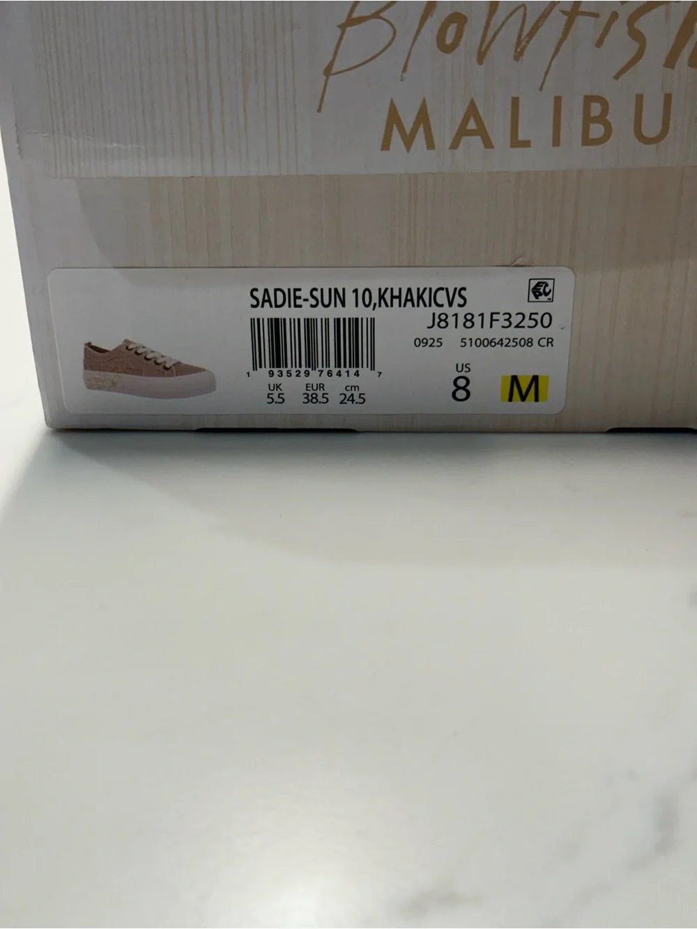 Blowfish Malibu Taupe Canvas Low-Top Sneakers size 8M Women’s